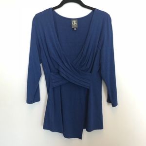 Anthropologie | Blue V-neck Top